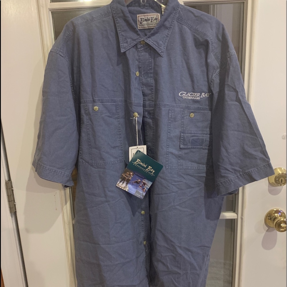 NWT Bimini Bay short sleeved blue shirt XL